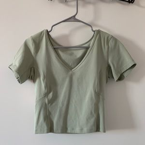 Lululemon Nulu cropped slim yoga shirt (Size 8)